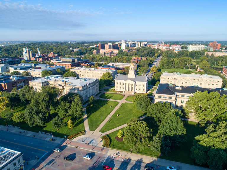 Aerial photo of University of Iowa campus
